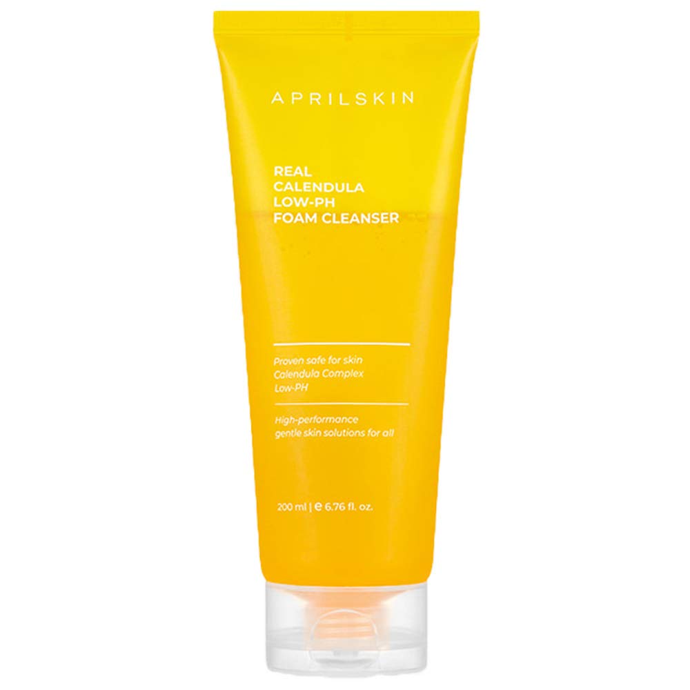 APRILSKIN Calendula Low pH Gel Cleanser — bouteille-pompe: nettoie en douceur sans tiraillement.