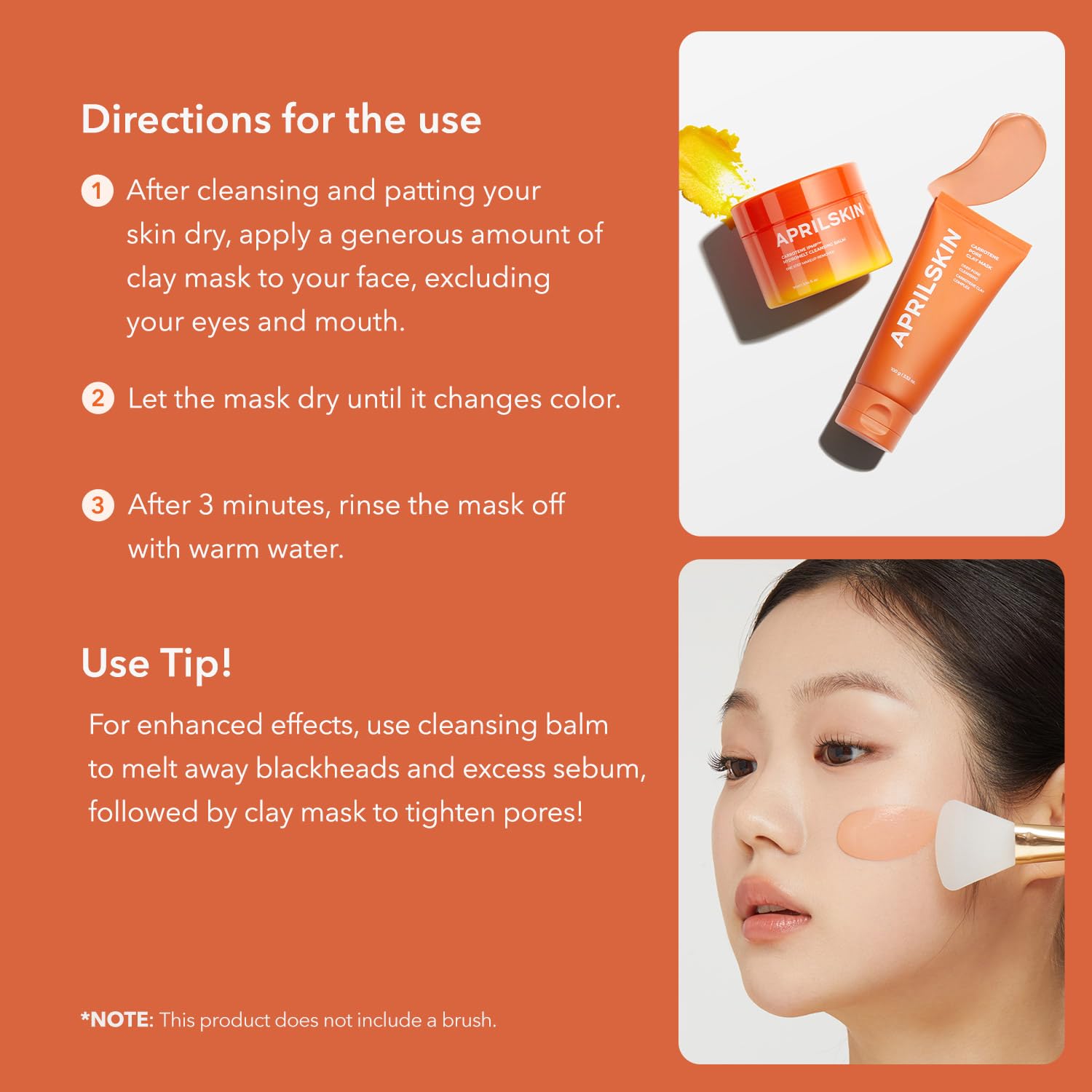 APRILSKIN Carrotene IPMP rituel nettoyage avec balm pré-nettoyant.