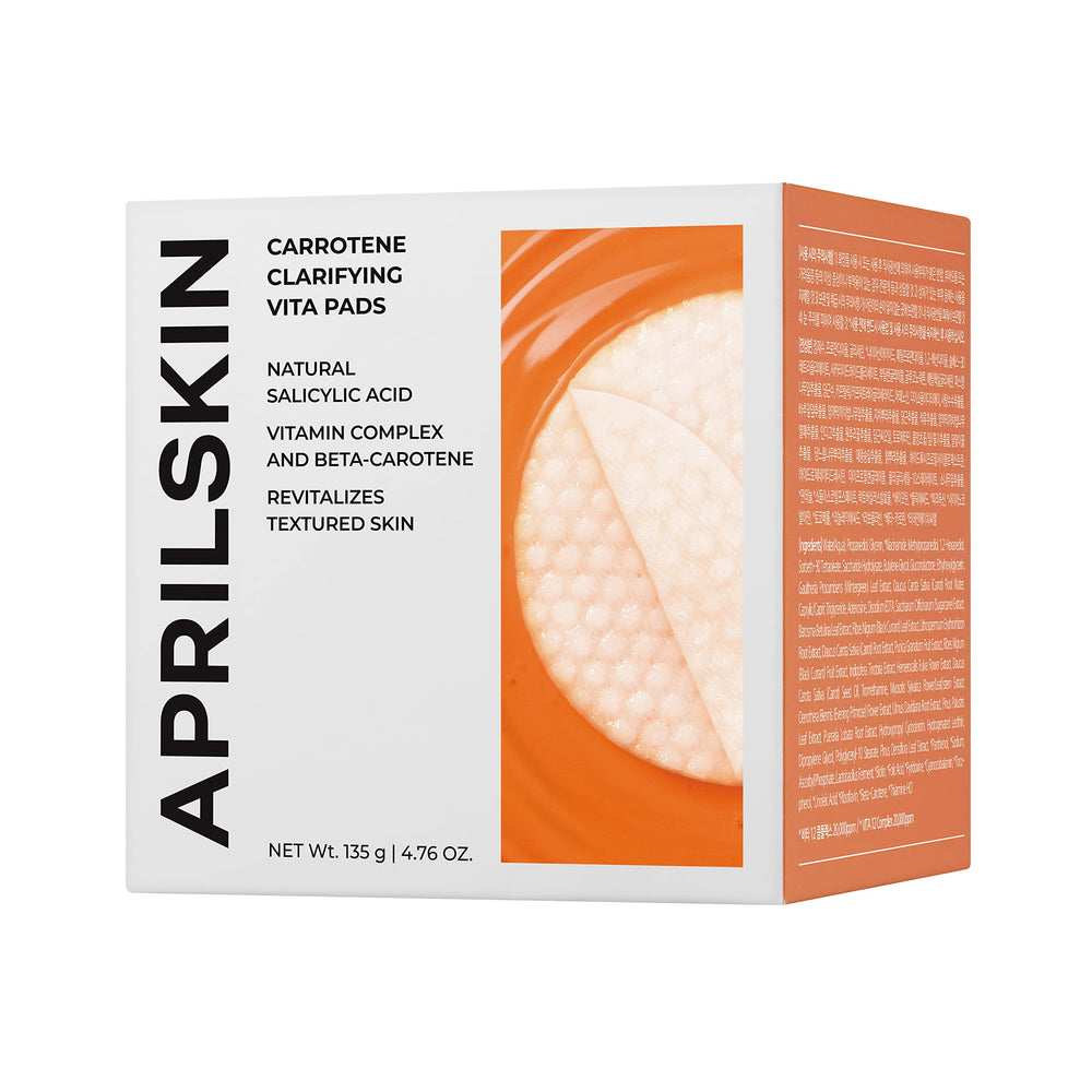 Rituel quotidien APRILSKIN Carrotene Pads pour peau lumineuse.