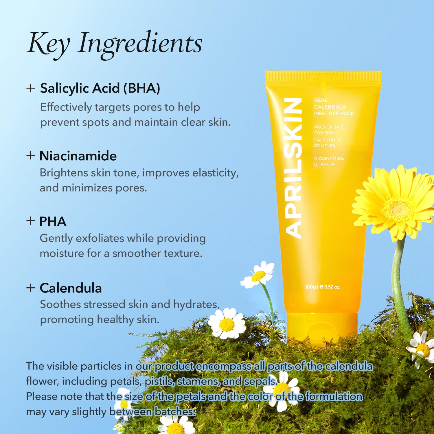APRILSKIN masque-peel-off calendula : séchage rapide et décollement facile