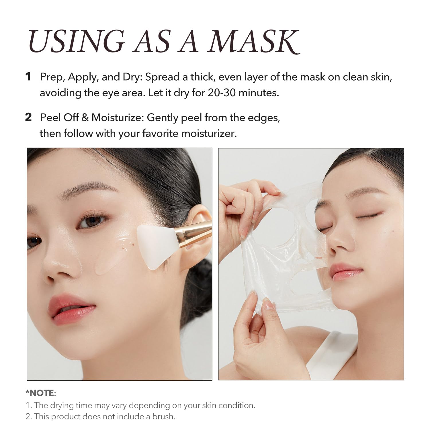 APRILSKIN masque-peel-off calendula : utilisation mains-libres avec pinceau Jelly non inclus