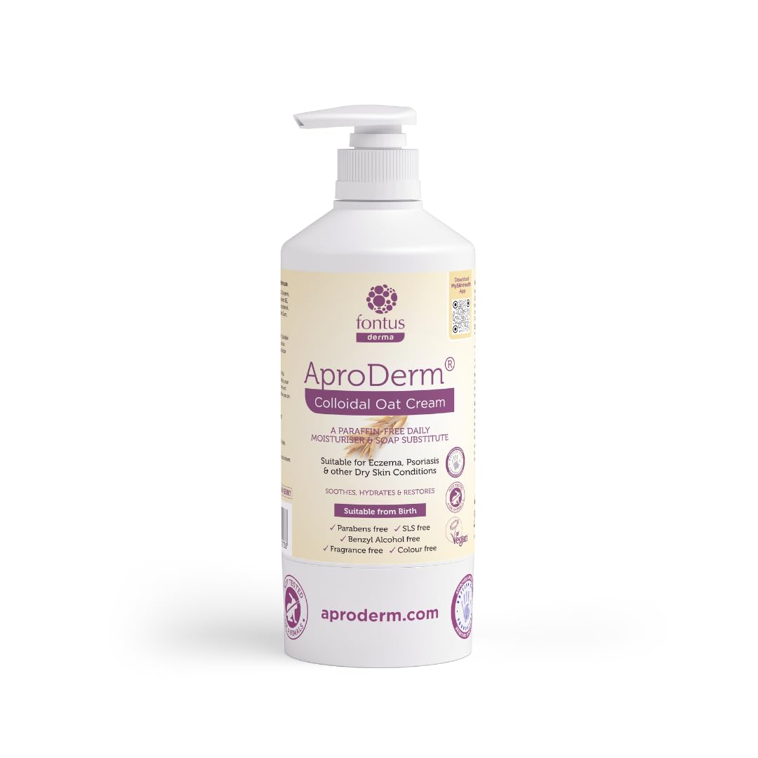 AproDerm Crème Avoine Colloïdal — bouteille-pompe, hydratation douce et non grasse.