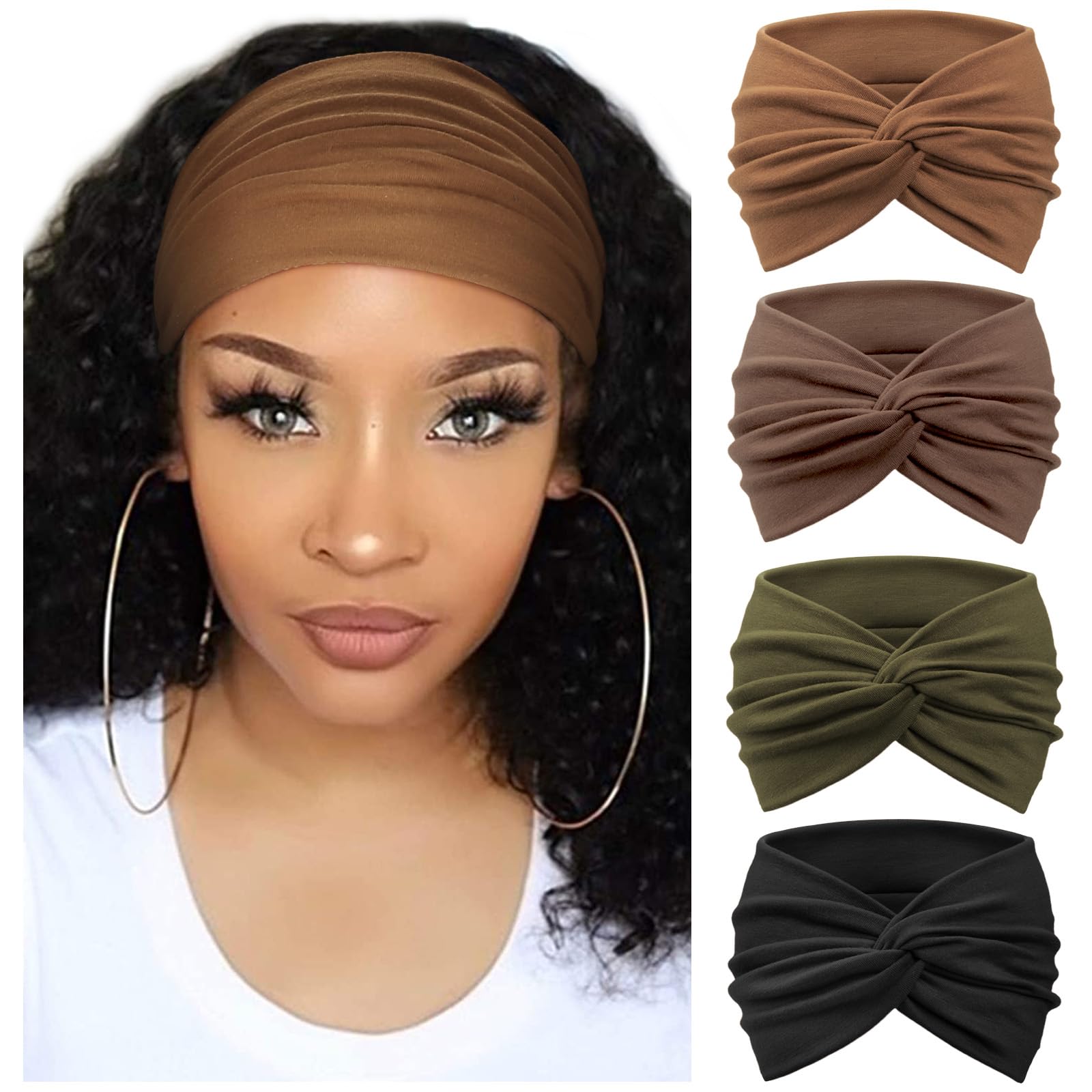 AQOKKA bandeau extra-large pour cheveux, confort durable et maintien quotidien.