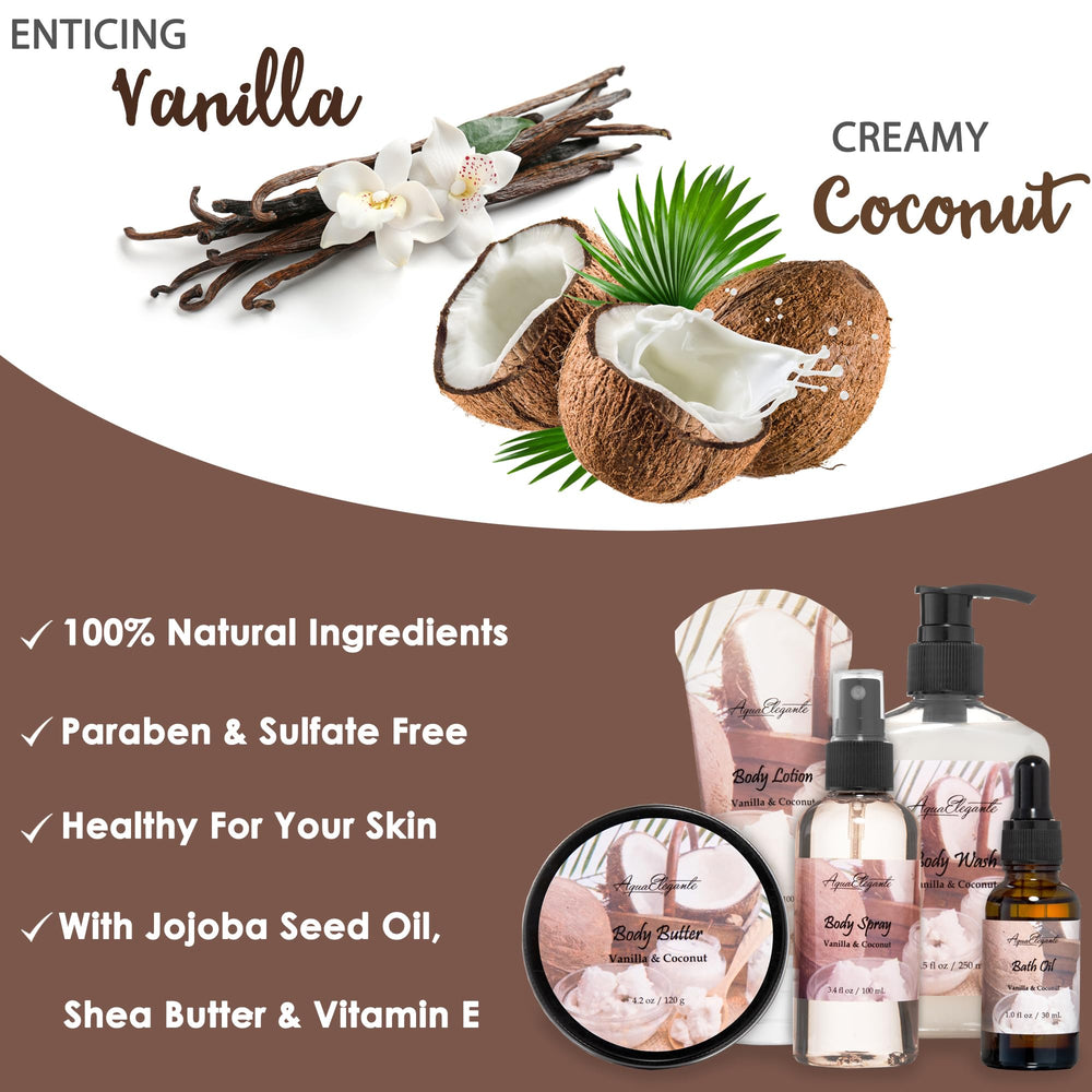Sels de bain Aqua Elegante coco-vanille pour une ambiance apaisante.