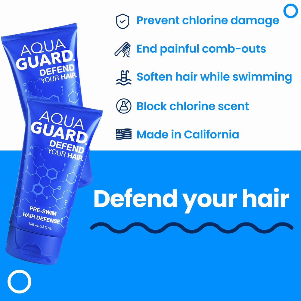 AQUA GUARD formule-anti-chlore protège les cheveux pendant la natation.