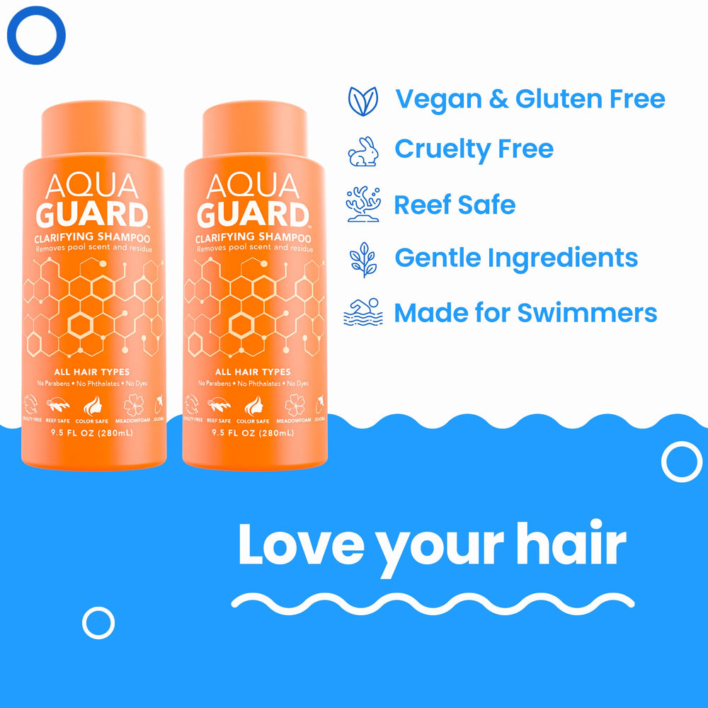 Aqua Guard Shampoing mousse-cheveux : mousse douce prête à nettoyer les cheveux après chlore.