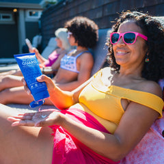 Aqua Guard soin couleur avant-nage: protège la teinte naturelle des cheveux.