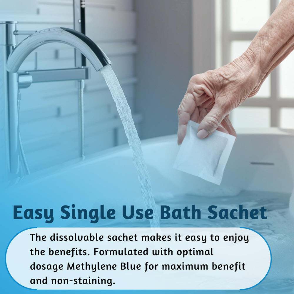 Aqua Miraculorum Methylene Blue mise en avant elastite peau et bain.