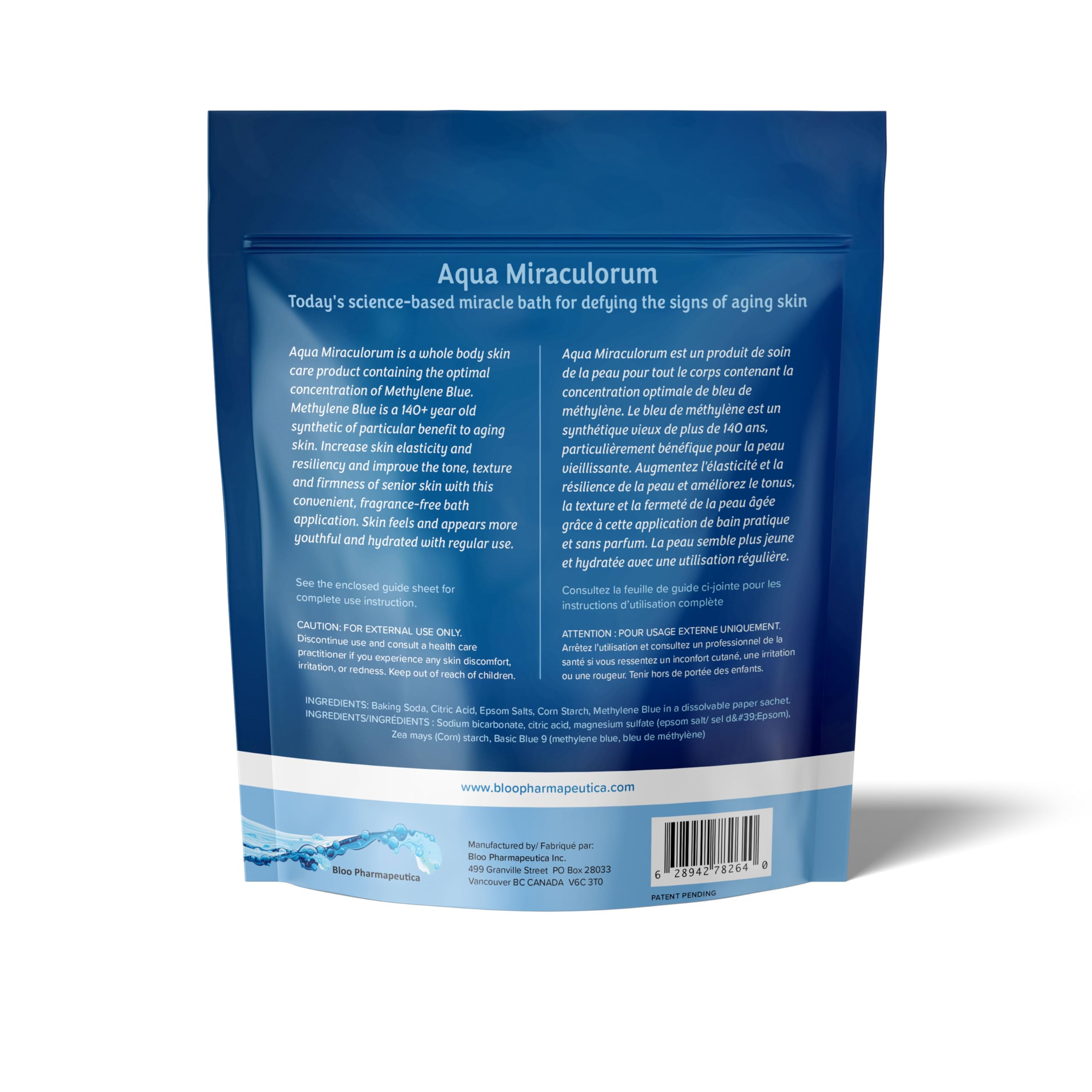 Aqua Miraculorum Methylene Blue utilisation quotidienne facile dans le bain.