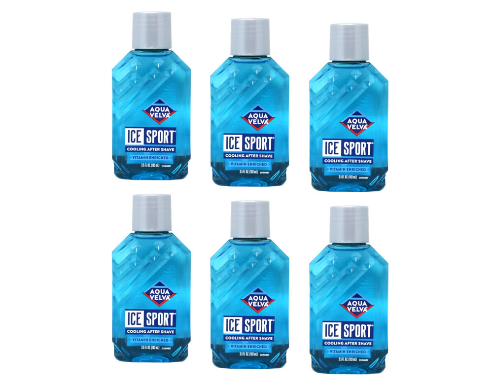 Aqua Velva Ice Sport, bouteille 3,5 oz prête pour l’après-rasage.