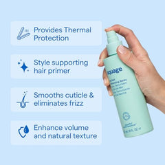 Aquage : brume texturisante sel de mer sur cheveux pour plus de volume durable.
