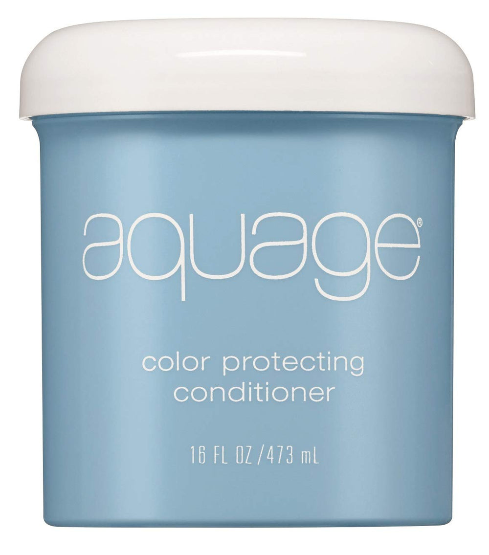 Conditionneur Aquage Protecteur de couleur, bouteille visible, apporte brillance durable et maintien de la teinte.