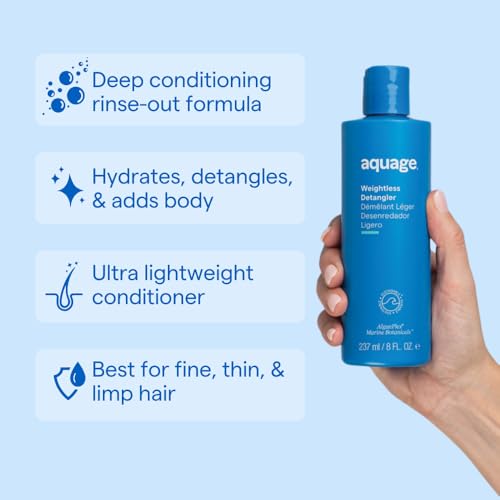 AQUAGE Démêlant Ultra-Léger – Application sur cheveux humides pour hydrater rapidement.