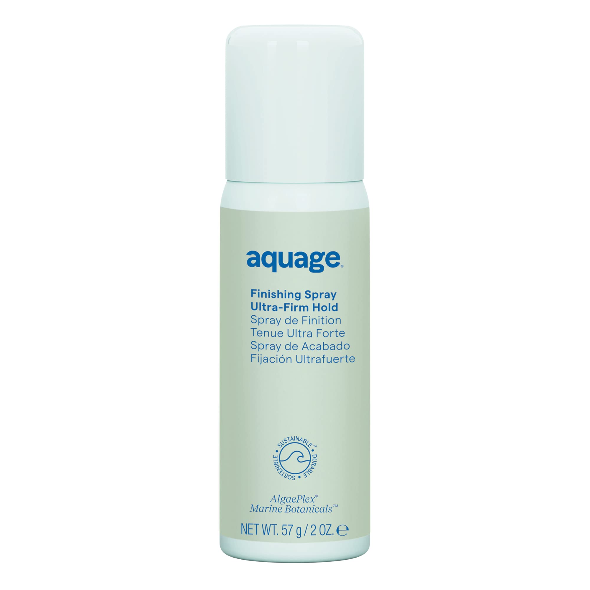 Aquage Finishing Spray — bouteille compacte de voyage prête pour une utilisation discrète et durable.