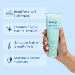 Aquage Pâte Transformante, détail de texture, finition naturelle.