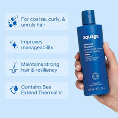 Texture crèmeuse de l Aquage SeaExtend Silkening Shampoo pour cheveux soyeux