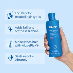 Aquage Shampoing Protecteur Couleur – Étiquette montrant la protection de couleur