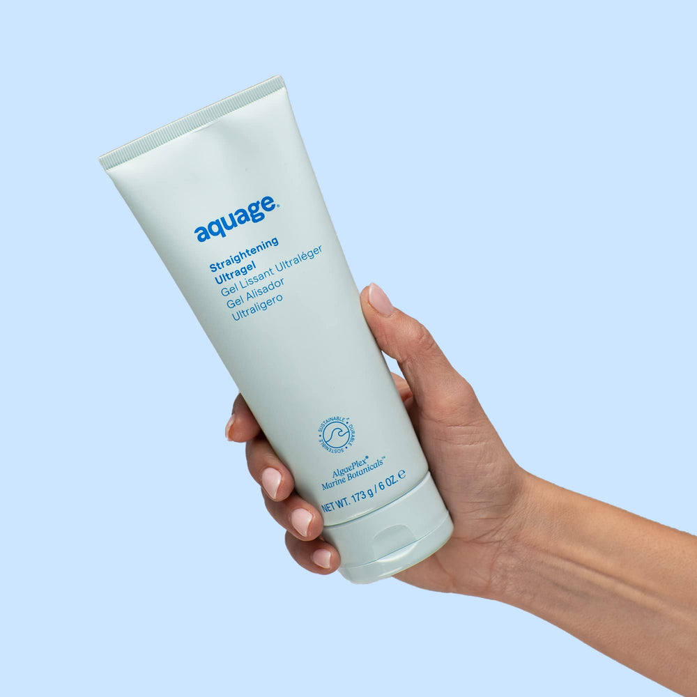 Cheveux brillants et lisses après utilisation d'Aquage Ultragel.