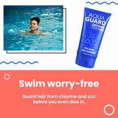 AQUA GUARD après-nage conditionneur, démêle et nourrit les cheveux.