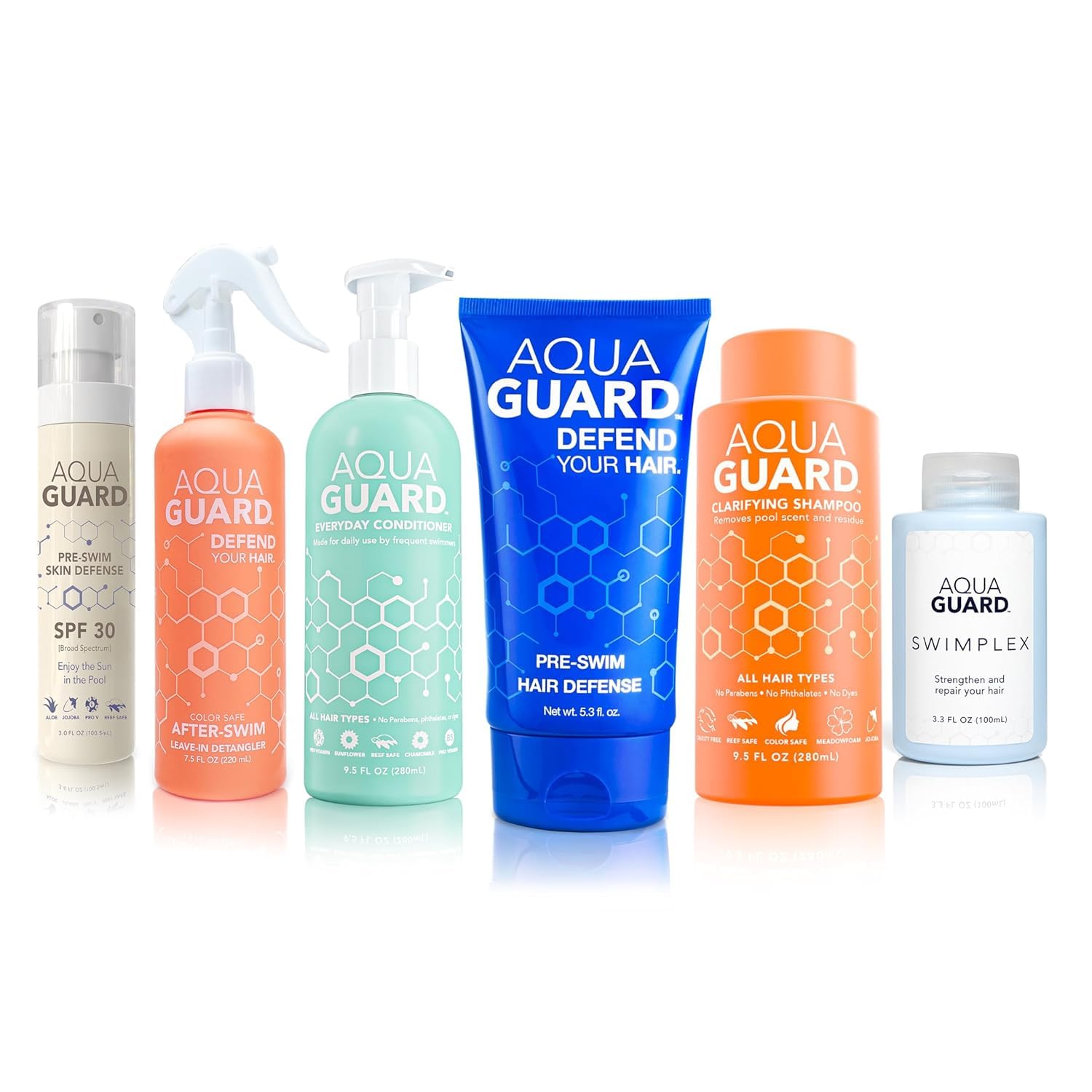 AQUA GUARD défense cheveux avant la nage, barrière hydratante contre le chlore.