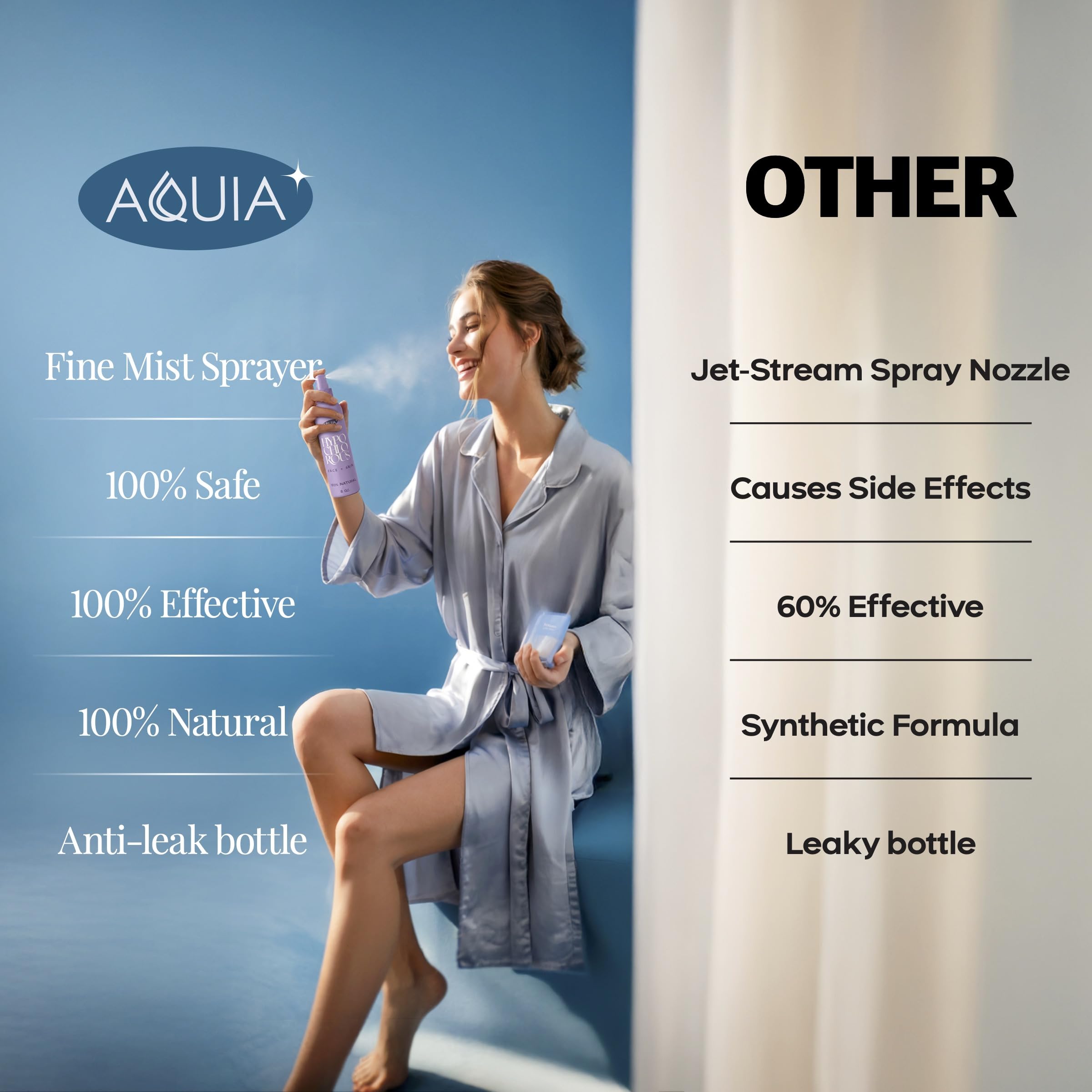 Acné et imperfections: Aquia Hypochloreux Spray peau en action.