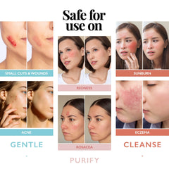 Application Aquia Hypochloreux Spray visage sur peau propre pour un soin léger.