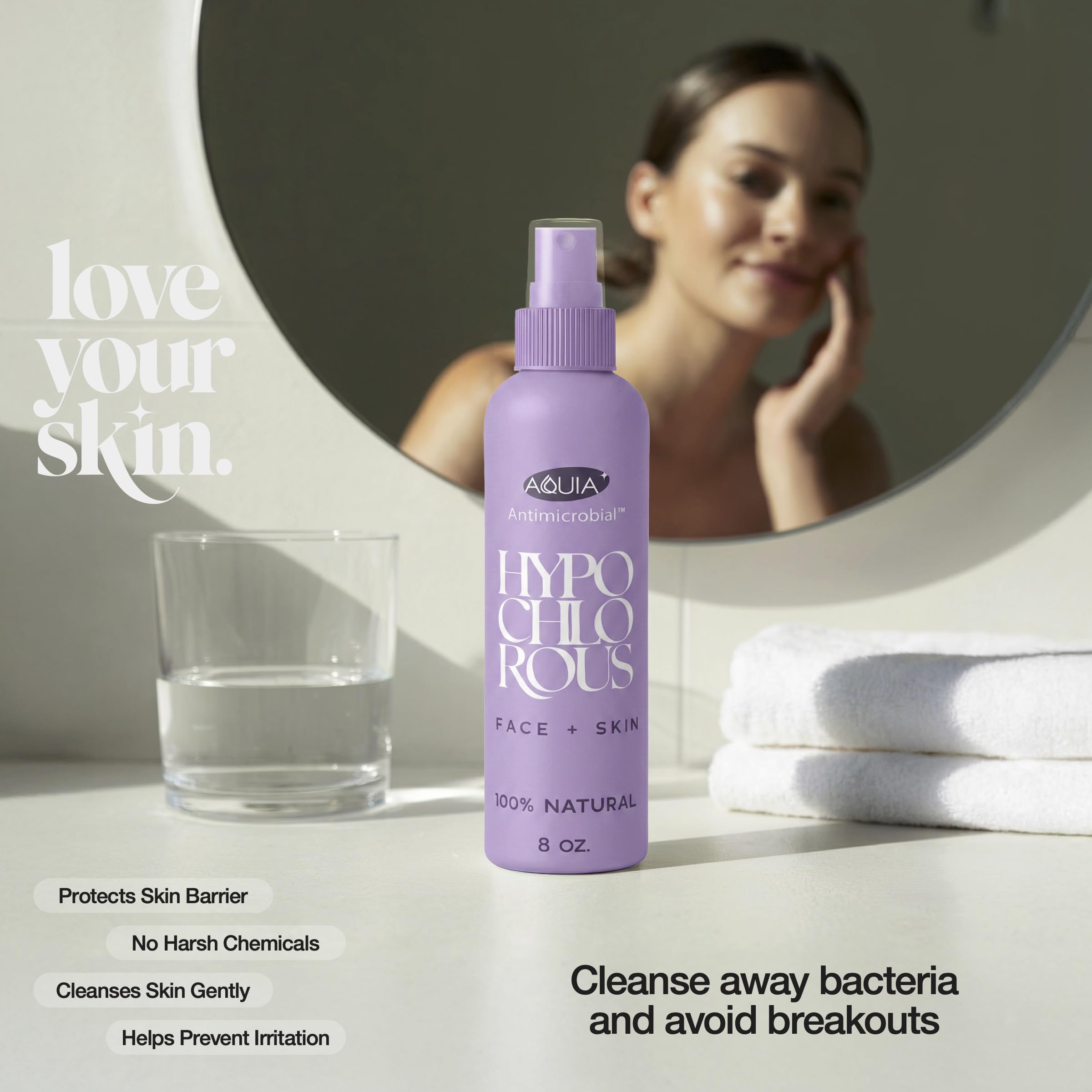 Voyage: Aquia Hypochloreux Spray 8 onces en emballage compact.