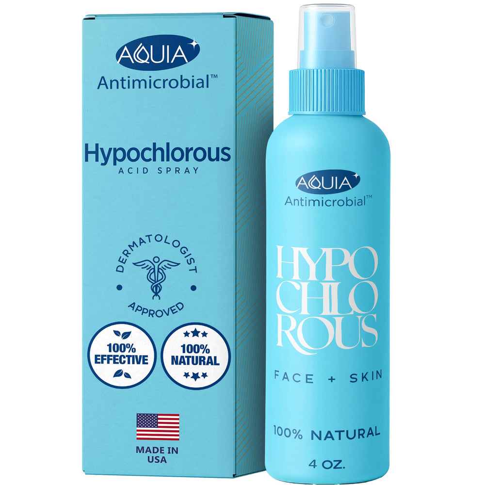 Aquia spray à l’acide hypochloreux sur le visage pour un nettoyage doux et antiseptique