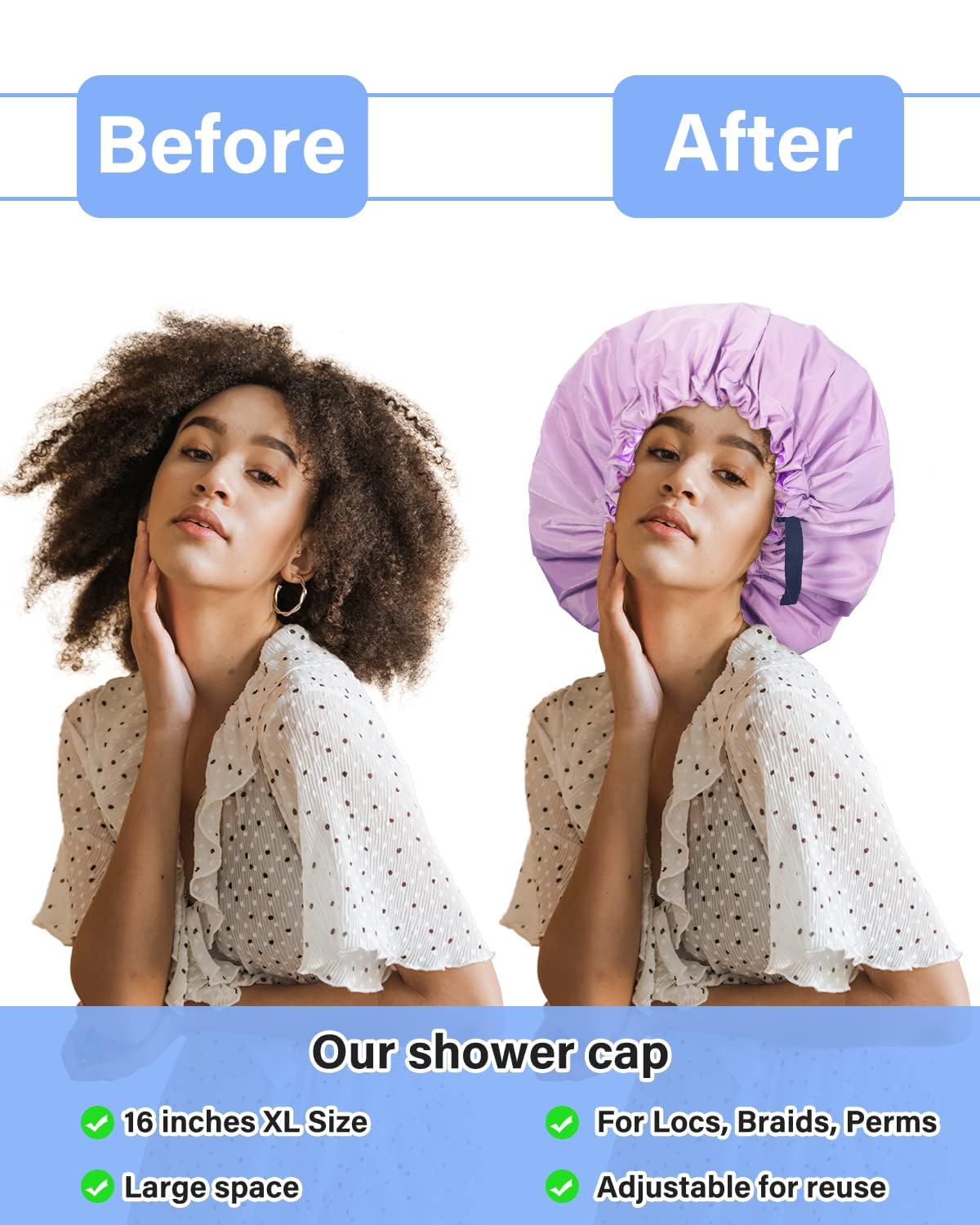 Aquior bonnet de douche au design doux et confortable pour votre moment spa.