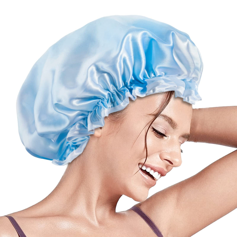 Bonnet de douche Aquior double couche imperméable protège les cheveux.