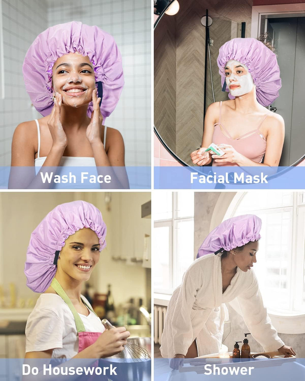 Aquior bonnet de douche idéal pour spa, bain, maquillage ou soins capillaires.
