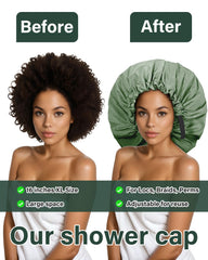 Aquior bonnet-douche-tresses-locs: adapté pour tresses et locs.