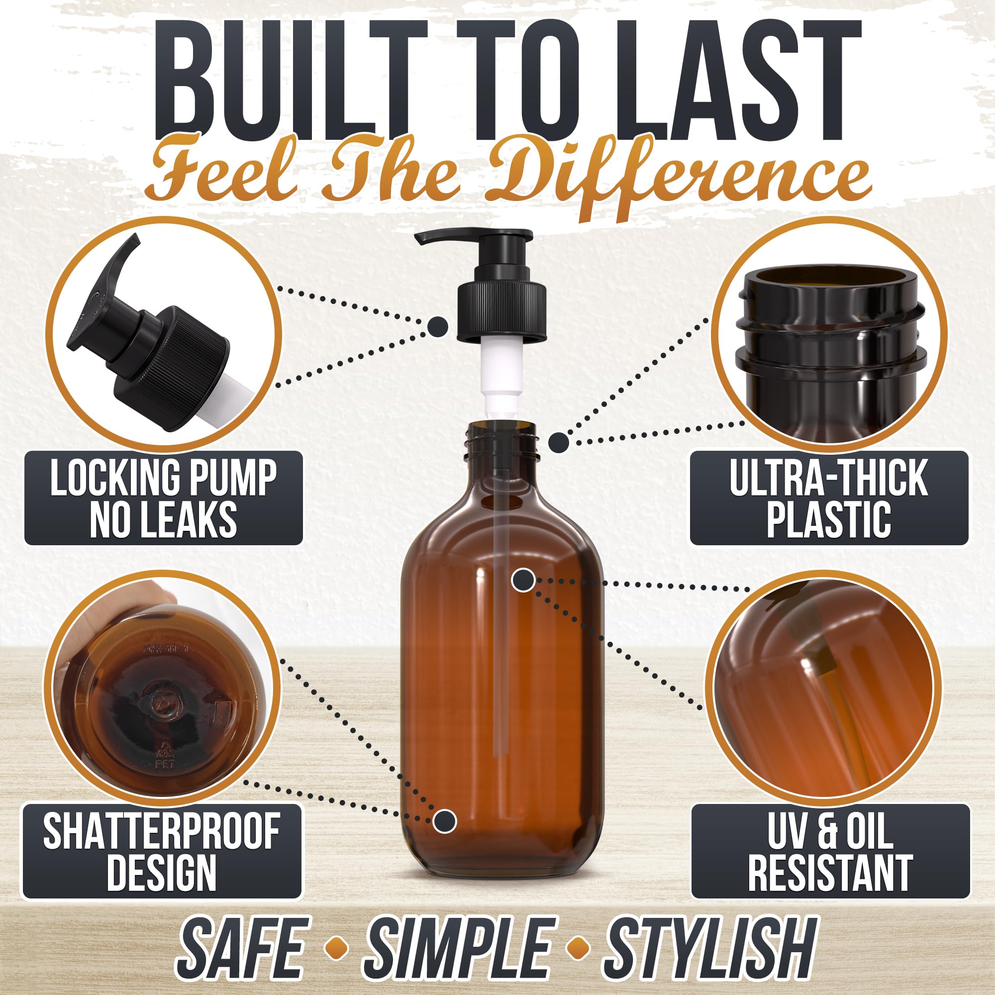 Distributeur Aquue ambre, pompe fluide et sans fuite pour usages multiples.