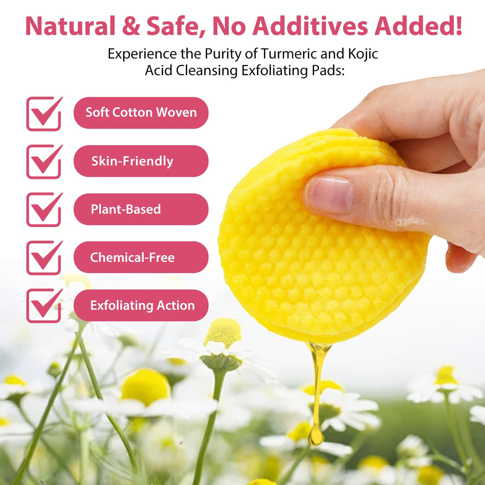 Texture douce des tampons curcuma A r b c r n pour exfoliation légère