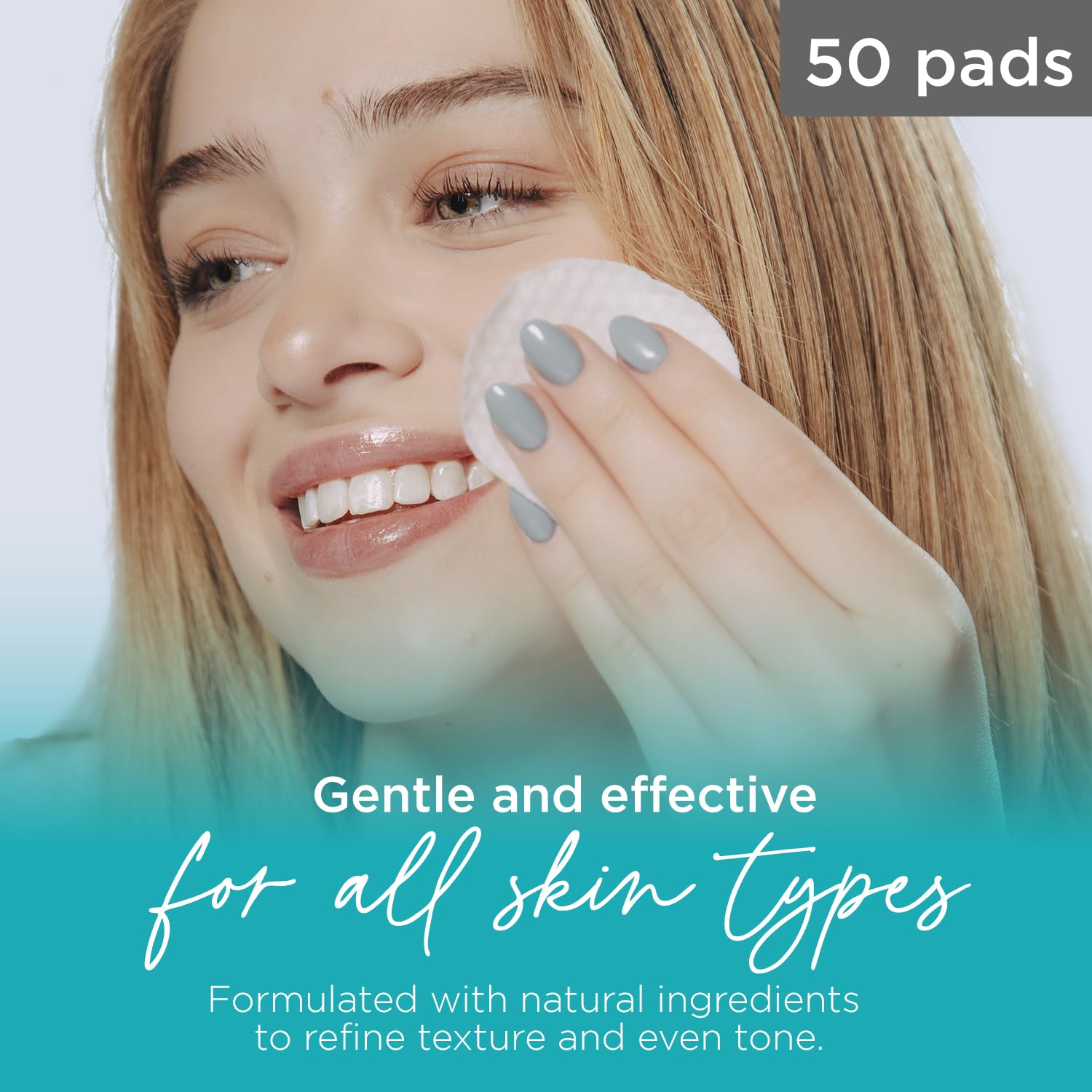 Arbre de Vie – tampon glycolique 18% pour visage en action, exfoliation douce.