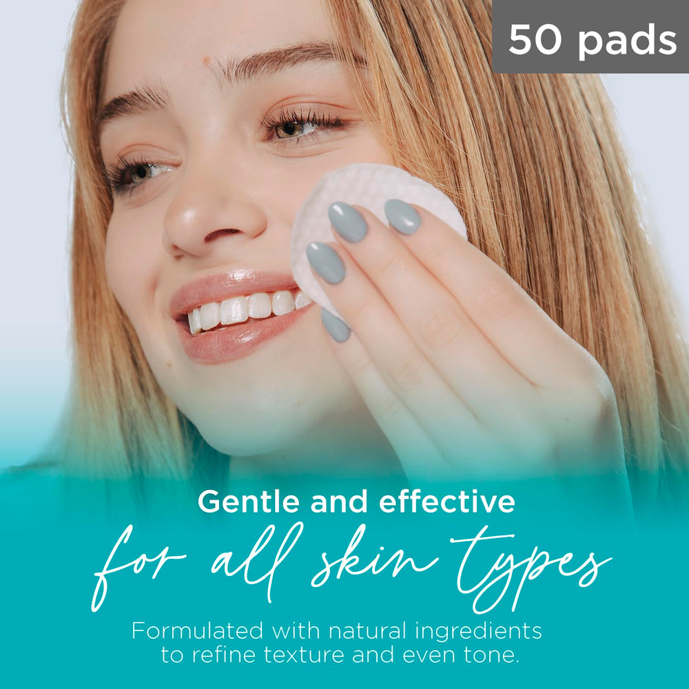 Arbre de Vie – tampon glycolique 18% pour visage en action, exfoliation douce.