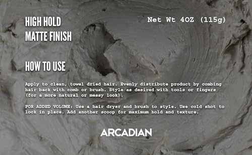 Texture visible appliquée avec Arcadian Clay Pomade pour un style texturé durable.