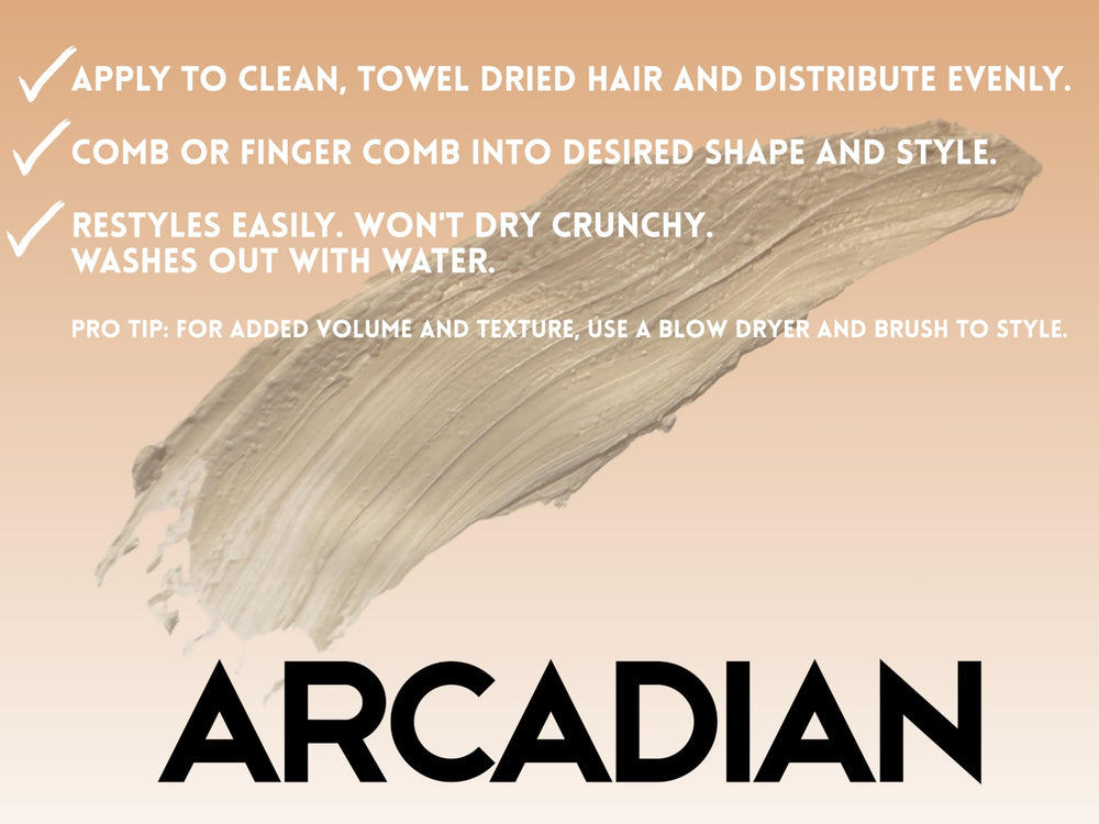 Ingrédients naturels par Arcadian Grooming Clay Pomade pour cheveux sains.