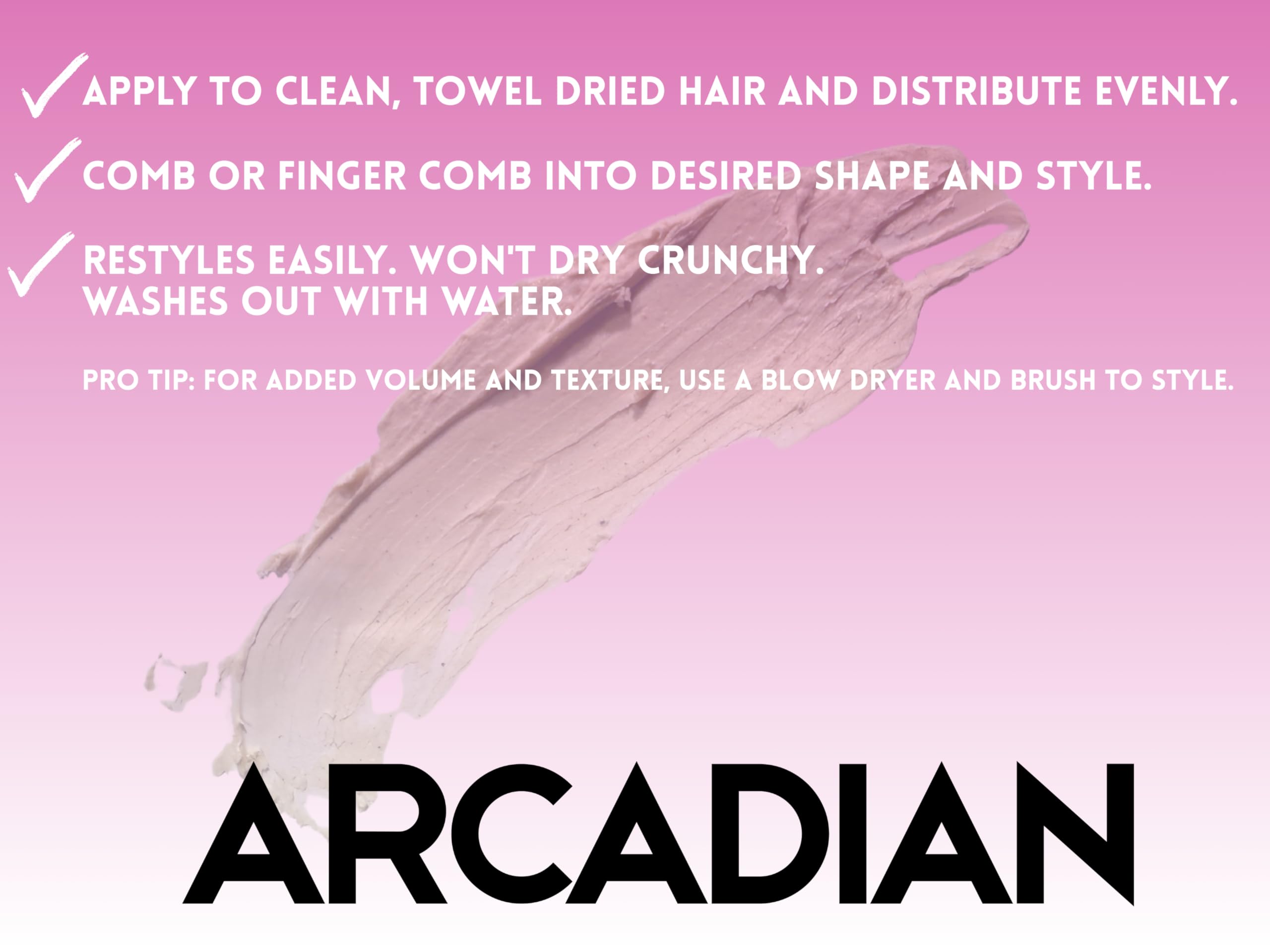 Arcadian Pâte Argile Matte – prise en main claire pour un style modulable et durable.