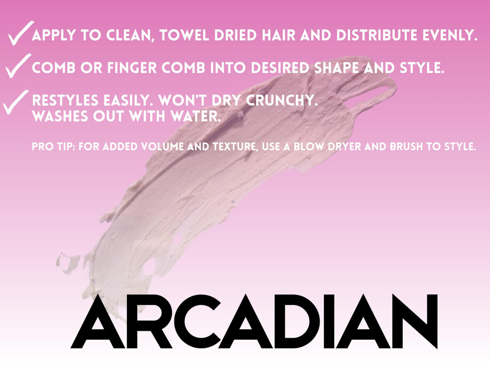 Arcadian Pâte Argile Matte – prise en main claire pour un style modulable et durable.