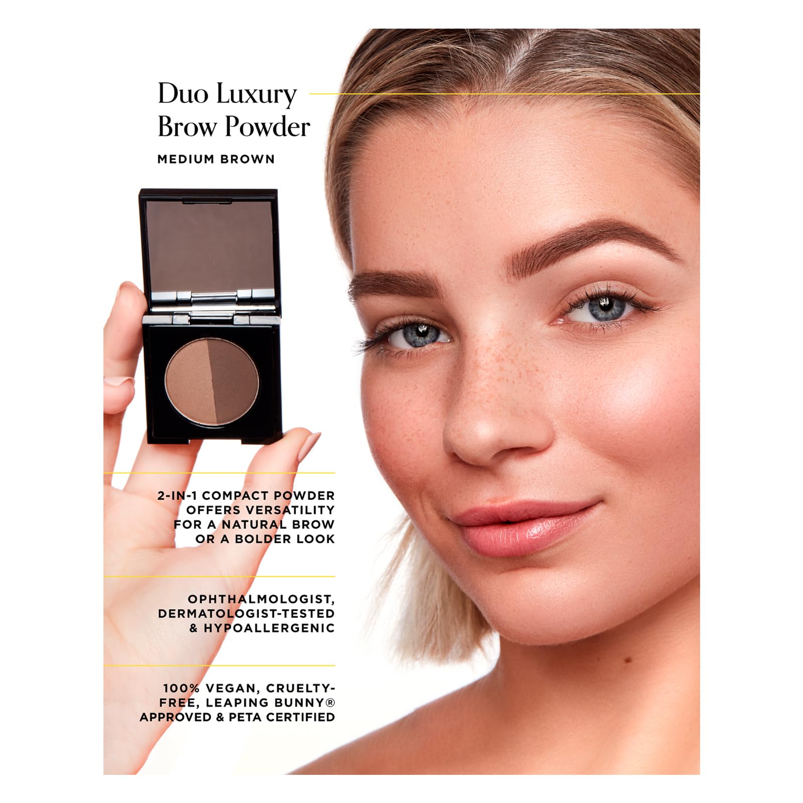 Arches et Halos Duo poudre sourcils, application précise et facile.