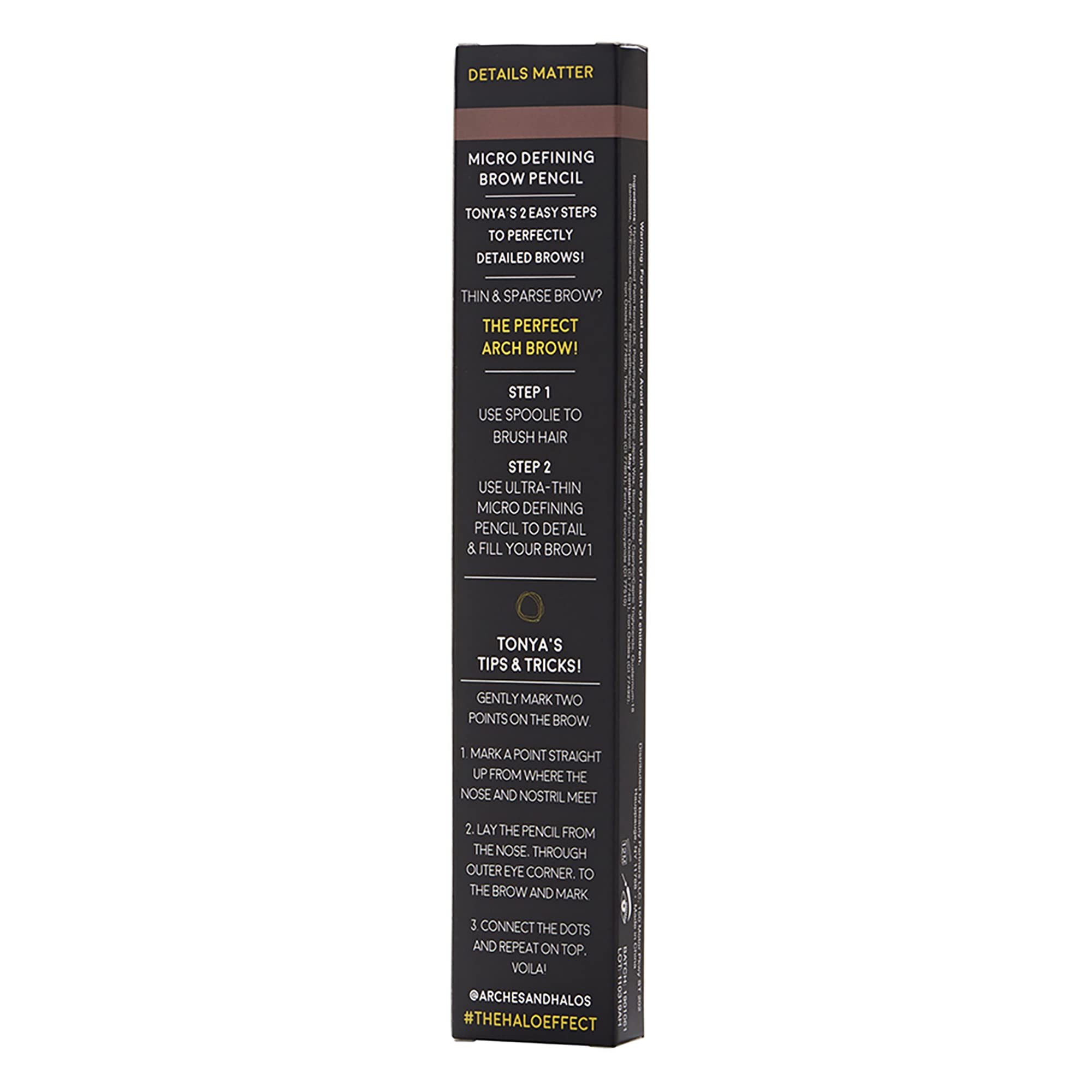 Arches & Halos lissage et estompage faciles des sourcils.