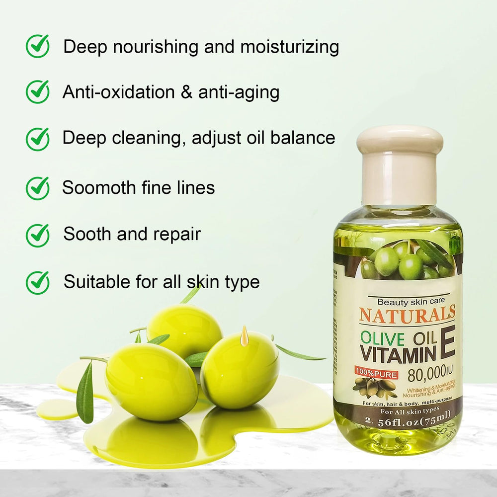 ARCHIDATE huile d'olive vitamine E visage, bouteille à pression à froid préserve nutriments.