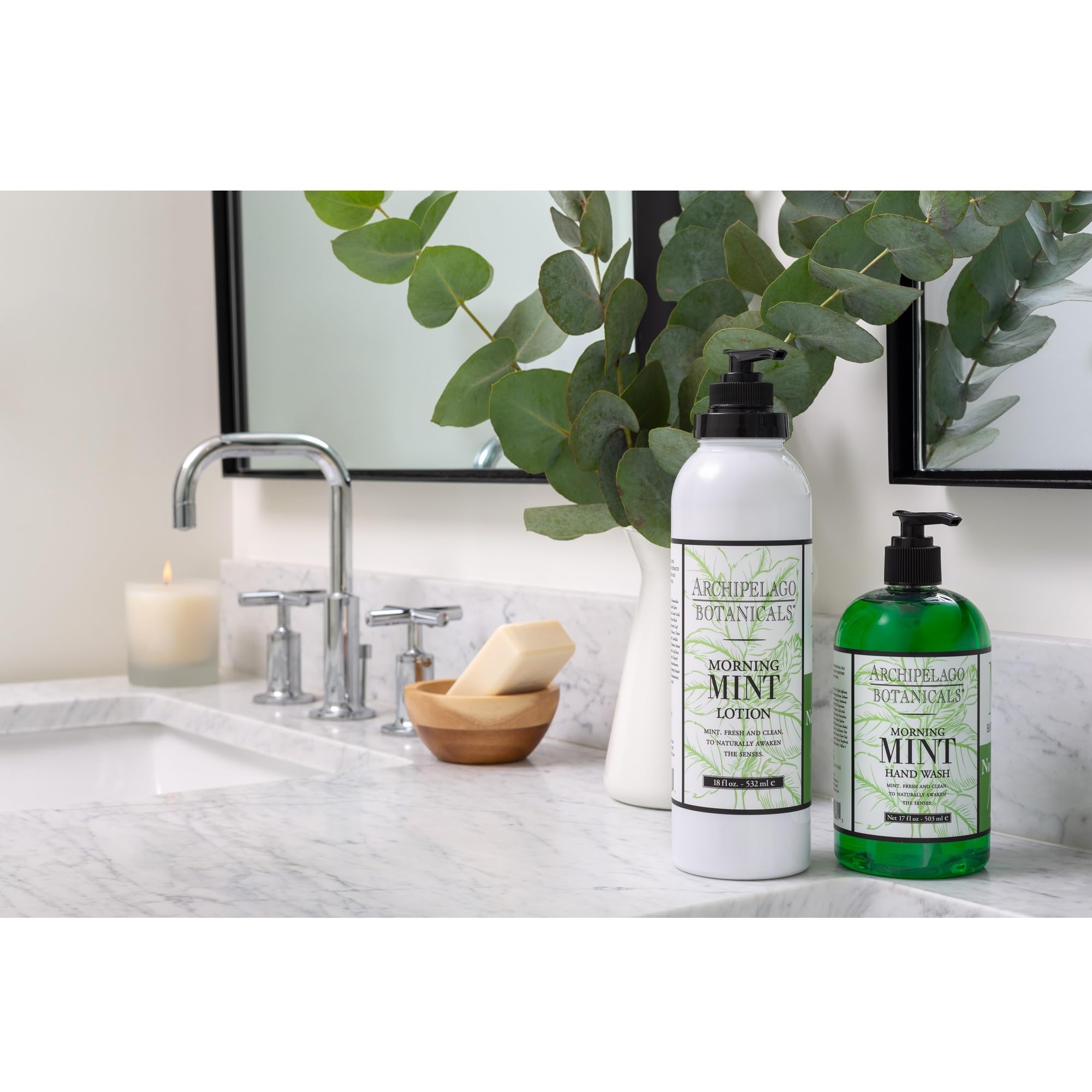 Lotion Matin Menthe d'Archipelago Botanicals, ingrédients basilic – infusion botanique revitalisante.