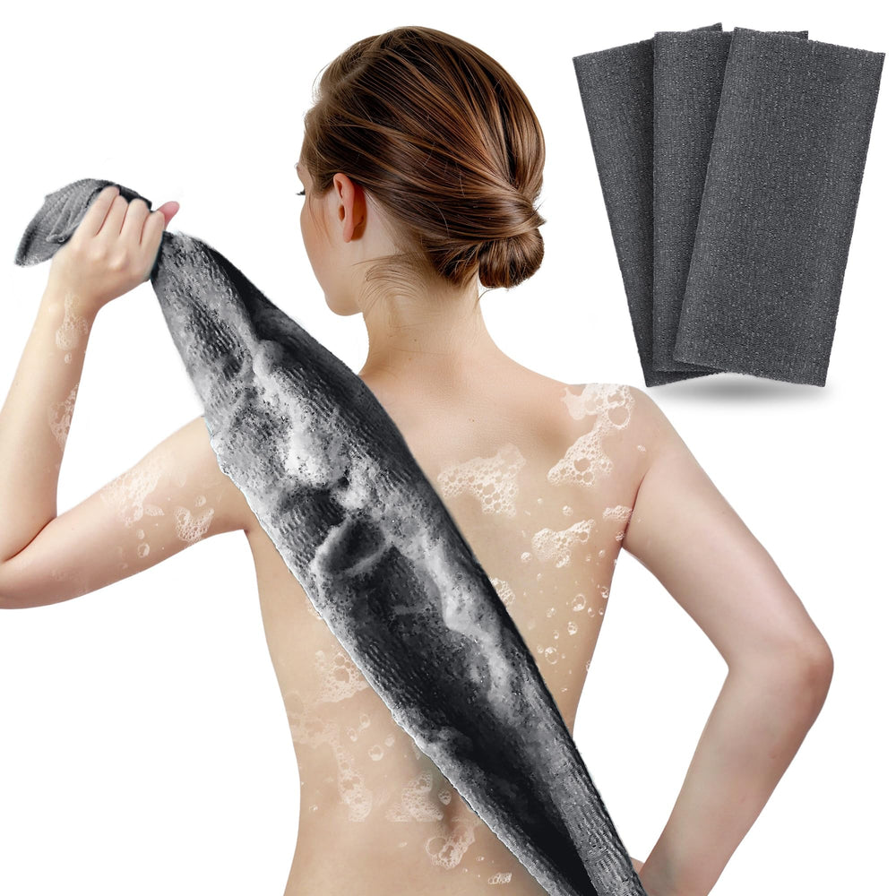 ARCH&M gant toilette exfoliant noir pour exfolier et nettoyer la peau en douceur.