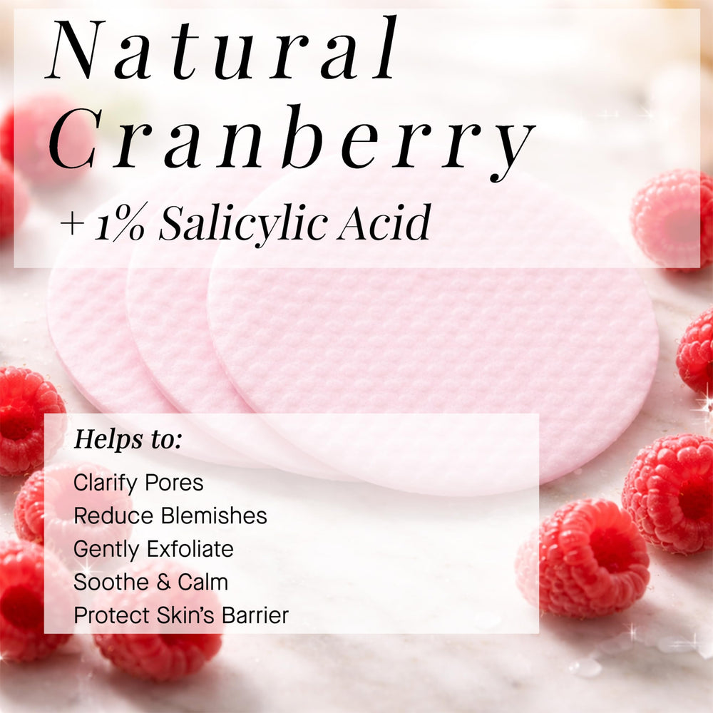 ARCONA tampons clarifiants framboise — distributeur pratique pour une utilisation matin et soir.