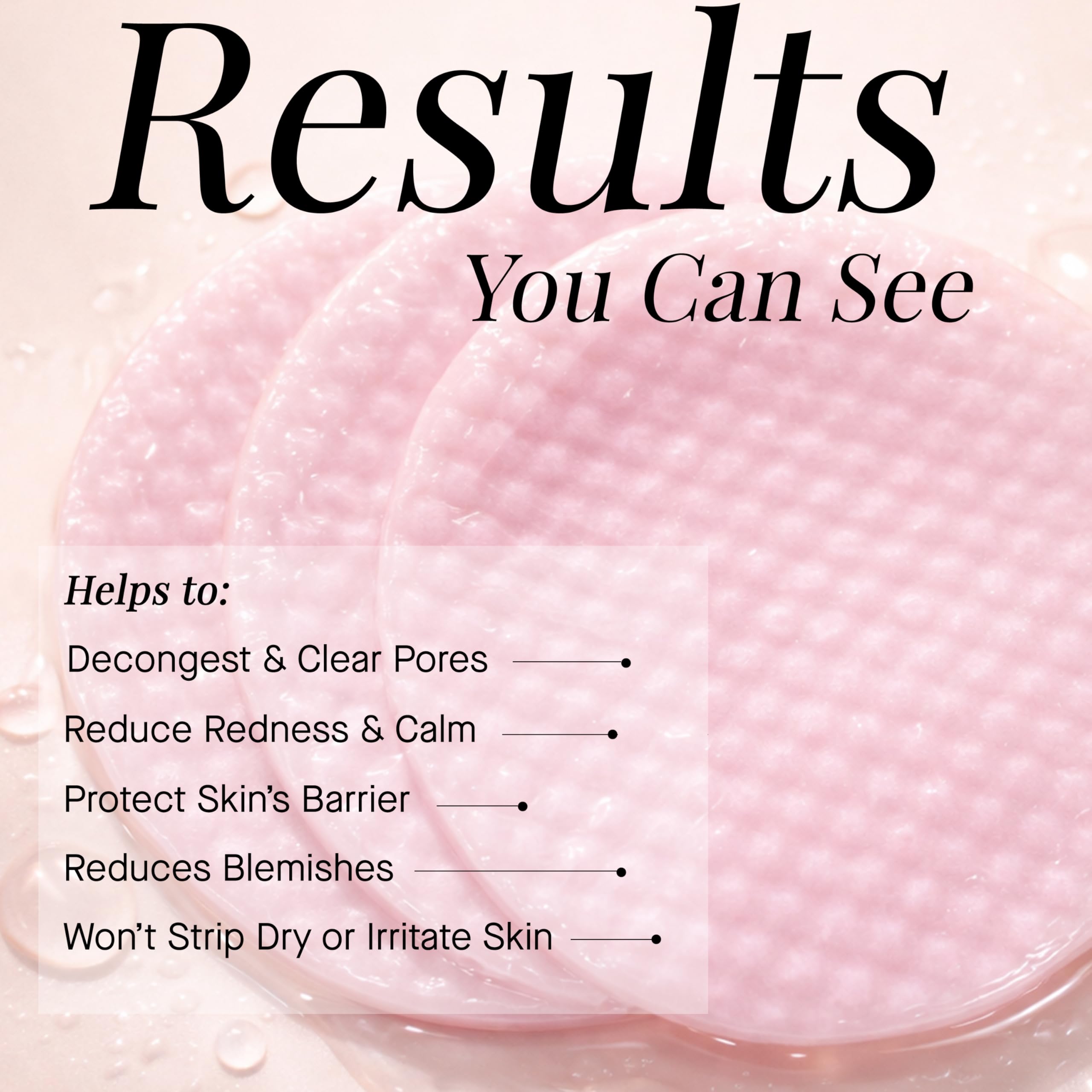ARCONA tampons clarifiants framboise — texture délicate pour nettoyer les pores en profondeur.