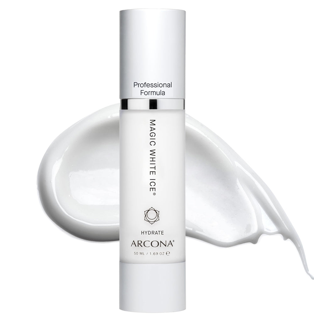ARCONA Magic White Ice – Bouteille du gel léger sans huile pour une hydratation délicate.