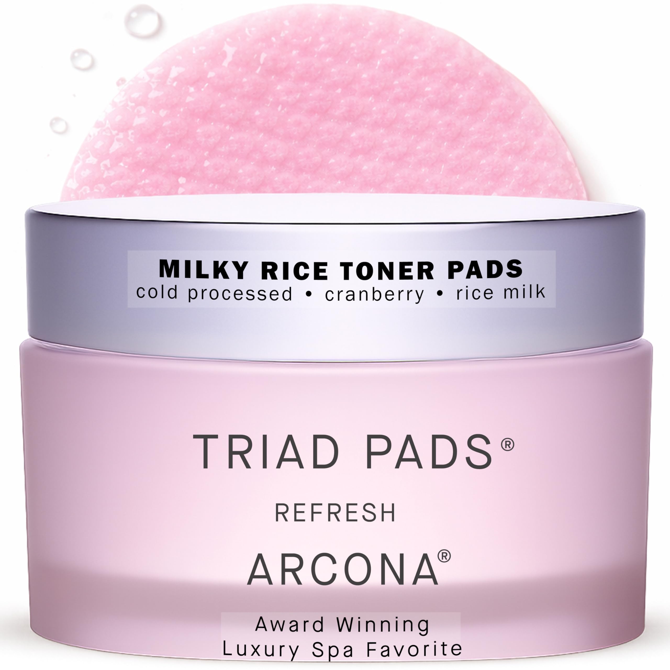 ARCONA tampons tonifiants lactés à la canneberge Triade, emballage élégant et pratique.