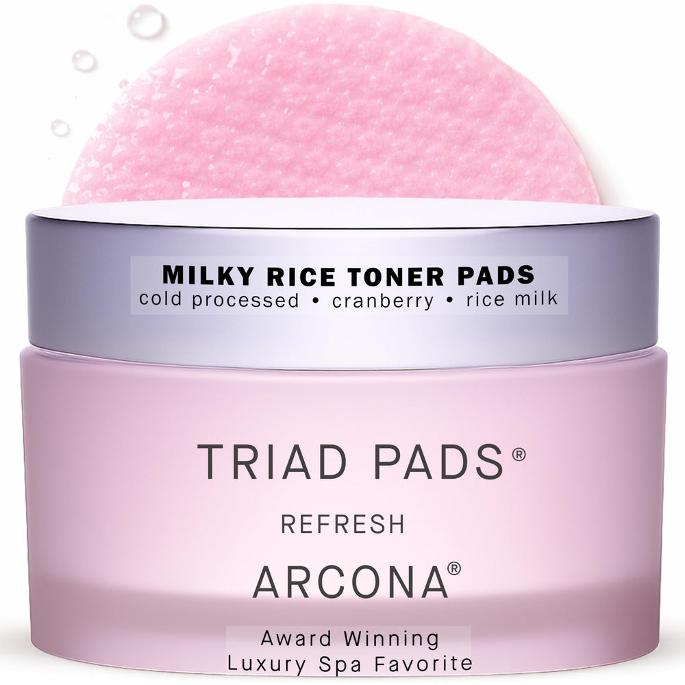 ARCONA tampons tonifiants lactés à la canneberge Triade, emballage élégant et pratique.